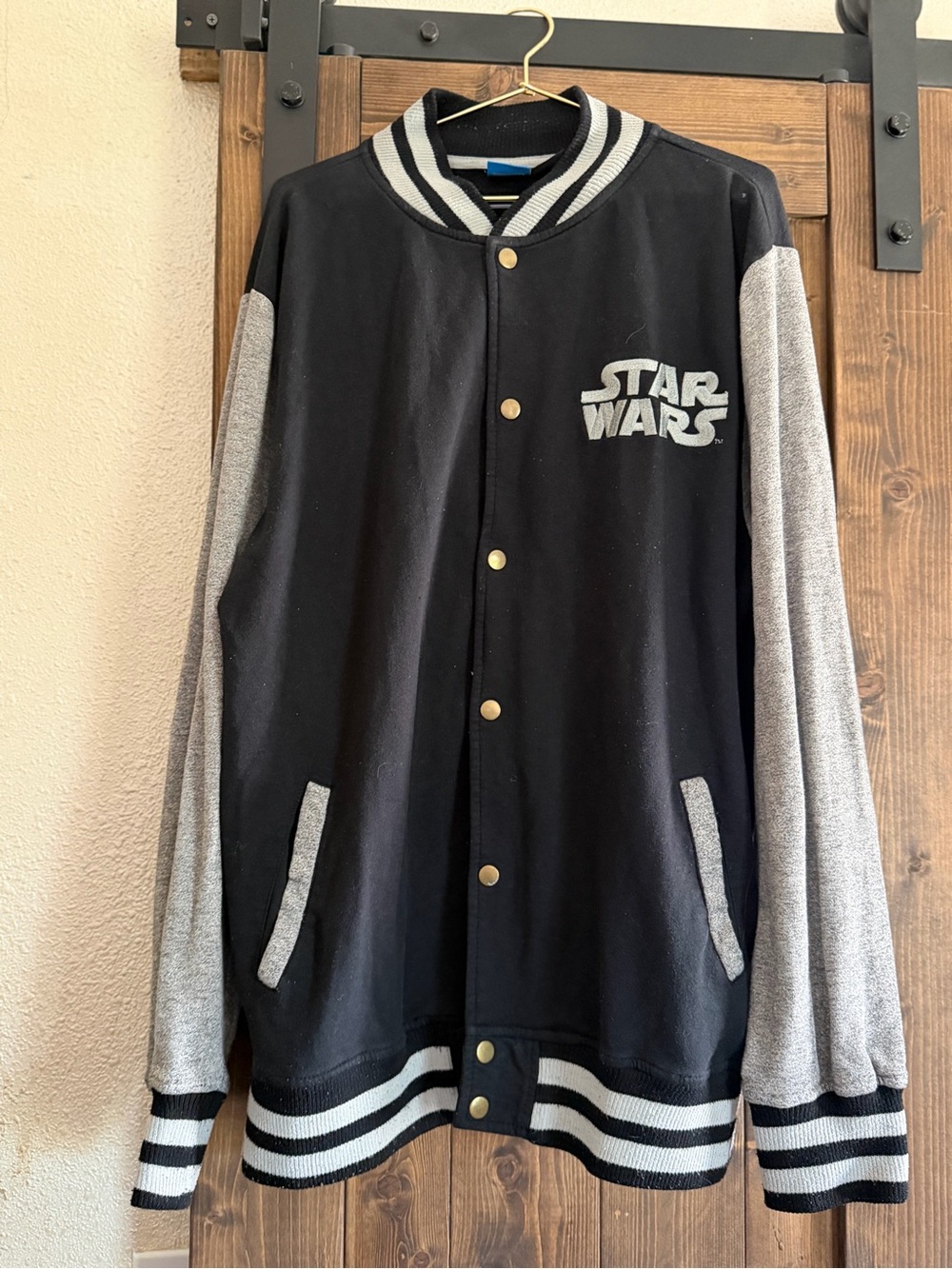 Star Wars Black & Gray Logo Knit Collar Jacket